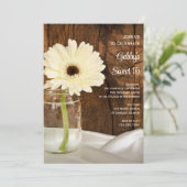 Mason Jar and White Daisy Sweet 16 Birthday Party Kaart (Staand voorkant)