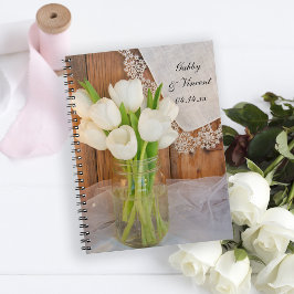 Mason Jar and White Tulips Country Barn Weddenscha Notitieboek