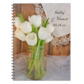 Mason Jar and White Tulips Country Barn Weddenscha Notitieboek (Voorkant)