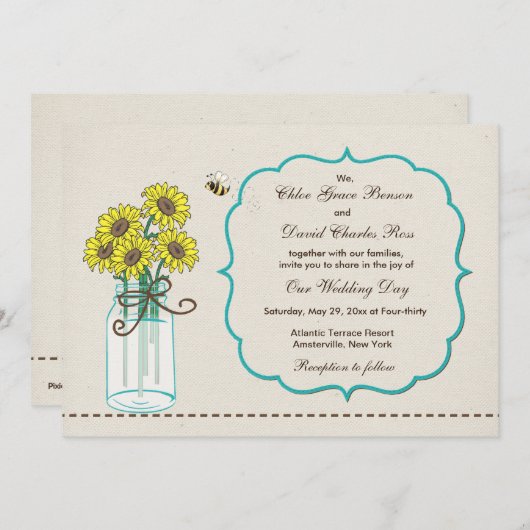 Mason Jar Arrangement Kaart (Voorkant / Achterkant)