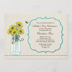 Mason Jar Arrangement Moederdag Uitnodiging