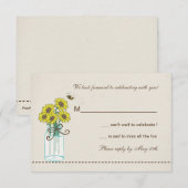 Mason Jar Arrangement-reactiekaart RSVP Kaartje (Voorkant / Achterkant)
