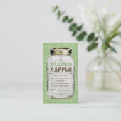 Mason Jar Baby Boy Groene Luier Raffle Ticket Informatiekaartje (Staand voorkant)