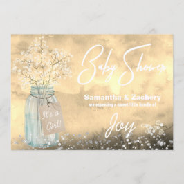 *~* Mason Jar Baby Breath Baby shower Rustiek Kaart