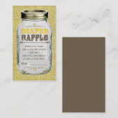 Mason Jar Baby Gele Luier Raffle Ticket Informatiekaartje (Voorkant / Achterkant)