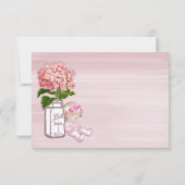 Mason Jar, Baby Girl, Pink Hydrangea Hartelijk dan Bedankkaart (Achterkant)