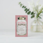 Mason Jar Baby Girl Roze Luier Raffle Ticket Informatiekaartje (Staand voorkant)
