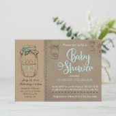 Mason Jar Baby shower Invitation Kaart (Staand voorkant)