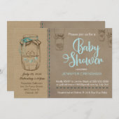 Mason Jar Baby shower Invitation Kaart (Voorkant / Achterkant)