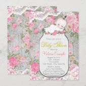 Mason Jar Baby shower Kaart (Voorkant / Achterkant)