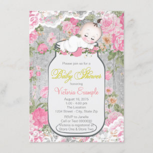 Mason Jar Baby shower Kaart