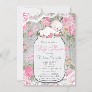 Mason Jar Baby shower Kaart