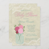 Mason Jar Baby shower Kaart (Voorkant / Achterkant)