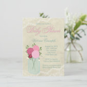 Mason Jar Baby shower Kaart (Staand voorkant)