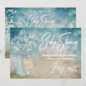 ** Mason Jar Baby's Breath Baby shower Rustiek Kaart (Voorkant / Achterkant)
