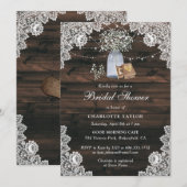 Mason Jar Baby's Breath Floral Lace Vrijgezellenfe Kaart (Voorkant / Achterkant)