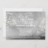 ** Mason Jar Baby's Breath Rustic Baby shower Kaart (Achterkant)