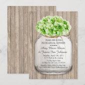 Mason jar barn wood rehearings nodigt uit voor hyd kaart (Voorkant / Achterkant)