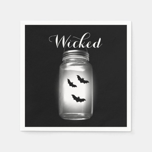 Mason Jar Bats Halloween Napkin Servet (Voorkant)