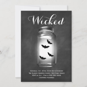 Mason Jar Bats Halloween Uitnodiging