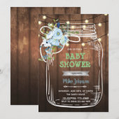 Mason jar bbq - uitnodiging voor een douchedag (Voorkant / Achterkant)