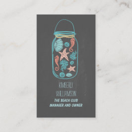 Mason Jar Beach Nautical Coastal Underwater Visitekaartje