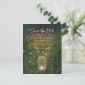 Mason Jar Betoverde Bos Bruiloft Save the Date (Staand voorkant)