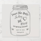 Mason Jar Bewaar de Datum Bier Etiket (Enkel label)