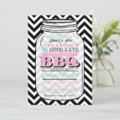 Mason Jar Birthday BBQ Invitation, Child of Adult Kaart (Staand voorkant)
