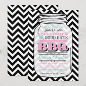 Mason Jar Birthday BBQ Invitation, Child of Adult Kaart (Voorkant / Achterkant)