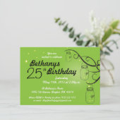 Mason Jar Birthday Invitation in Lime Green Kaart (Staand voorkant)