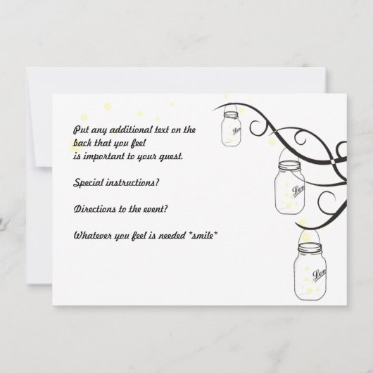 Mason Jar Birthday Invitation in Lime Green Kaart (Achterkant)