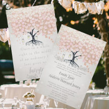 Mason Jar Bleek Roze Heart Leaf Tree Wedding