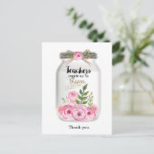 Mason Jar Bloemen Bedankt Leraar Briefkaart (Staand voorkant)
