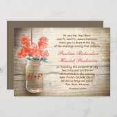  mason jar & bloemen bruiloft uitnodiging (Voorkant / Achterkant)