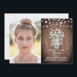 Mason Jar, Bloemen, Lichten Zoet 16 Verjaardag Fot Kaart<br><div class="desc">Dit ontwerp is voorzien van de adembloemen van de waterverf baby's in een mason-pot-vaas op een bijtende houten achtergrond en ruimte voor één foto. Klik de aanpassingsknoop voor meer flexibiliteit in het wijzigen van de tekst of het bewegen van de grafiek! De variaties van dit ontwerp en de coördinerende producten...</div>