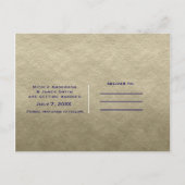 Mason Jar Bloemen Rustiek Blauw Goud Save the Date Aankondigingskaart (Achterkant)