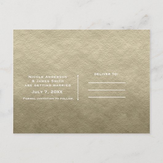 Mason Jar Bloemen Rustiek Roze Goud Save the Date Aankondigingskaart (Achterkant)