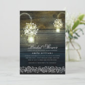 Mason Jar bloemen rustieke bruids douche uitnodigi Kaart (Staand voorkant)