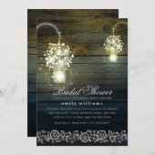 Mason Jar bloemen rustieke bruids douche uitnodigi Kaart (Voorkant / Achterkant)