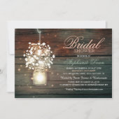 Mason Jar bloemen rustieke bruids douche uitnodigi Kaart (Voorkant)