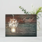 Mason Jar bloemen rustieke bruids douche uitnodigi Kaart (Staand voorkant)