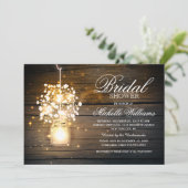 Mason Jar bloemen rustieke bruids douche uitnodigi Kaart (Staand voorkant)