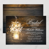 Mason Jar bloemen rustieke bruids douche uitnodigi Kaart (Voorkant / Achterkant)