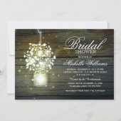 Mason Jar bloemen rustieke bruids douche uitnodigi Kaart (Voorkant)