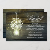 Mason Jar bloemen rustieke bruids douche uitnodigi Kaart (Voorkant / Achterkant)