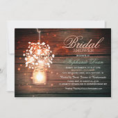 Mason Jar bloemen rustieke bruids douche uitnodigi Kaart (Voorkant)