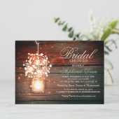 Mason Jar bloemen rustieke bruids douche uitnodigi Kaart (Staand voorkant)