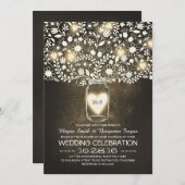 Mason Jar Bloemenbruiloft uitnodigingen (Voorkant / Achterkant)