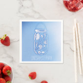 Mason Jar Blue Beach Trouwpapier Servetten (Insitu)